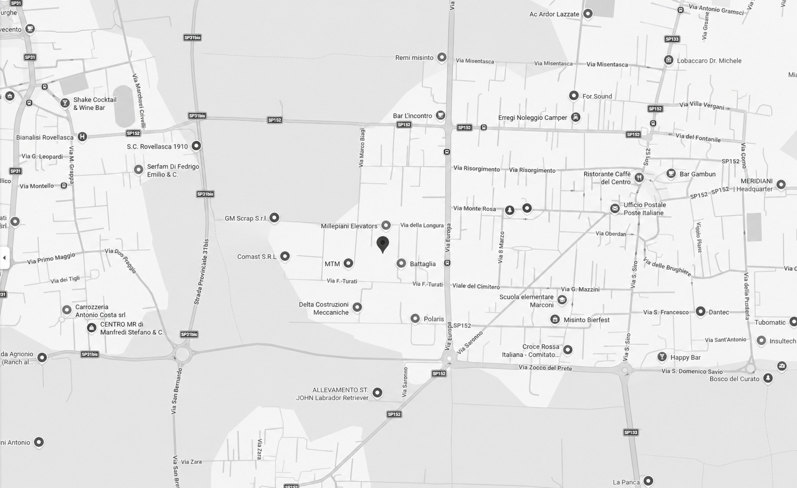Carte du si&egrave;ge de Gruppo Millepiani S.p.A. &agrave; Misinto